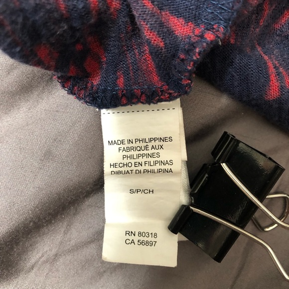 Small Navy blue and red strapless cotton dress, long - Picture 6 of 11